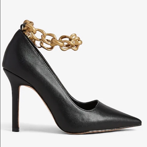 Express chain black pumps size 10 new - Picture 2 of 6
